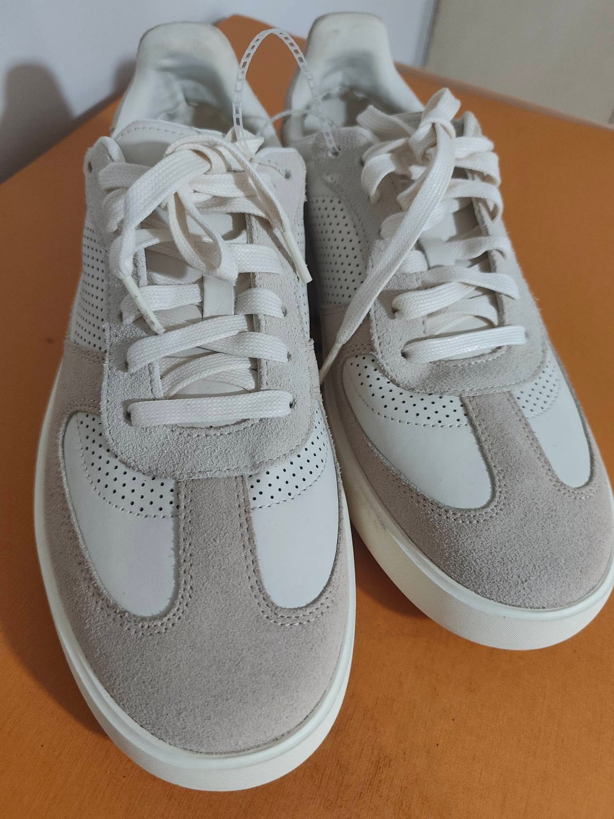 Cole Haan Grand Men's Leather & Suede Sneakers - White/Grey (Size 10.5 M, No Box)