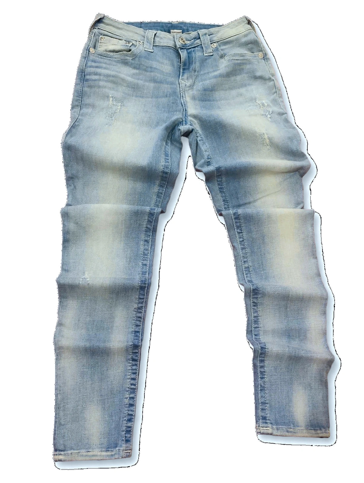 NWOT True Religion Curvy Skinny Denim Jeans - Rhinestone Horseshoe Pockets (Size 29)