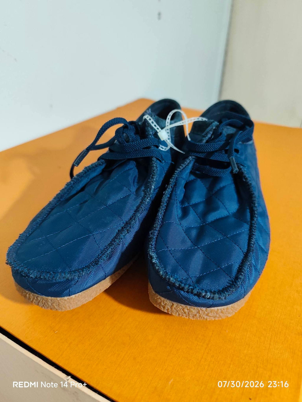 Clarks Collection Extreme Comfort Quilted Navy Wallabee / Moc Shoes