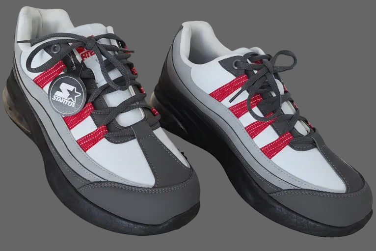 Starter Men’s Air-Cushioned Athletic Sneakers – Grey/White/Red