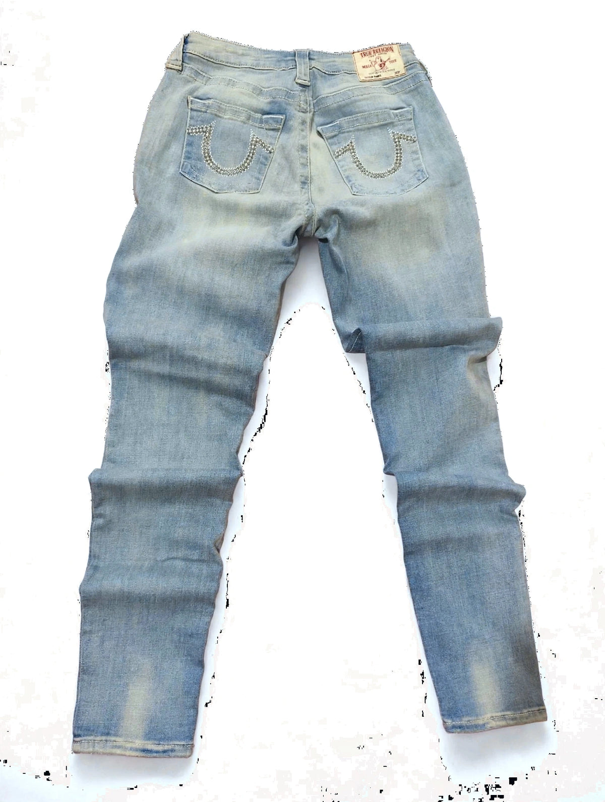 NWOT True Religion Curvy Skinny Denim Jeans - Rhinestone Horseshoe Pockets (Size 29)