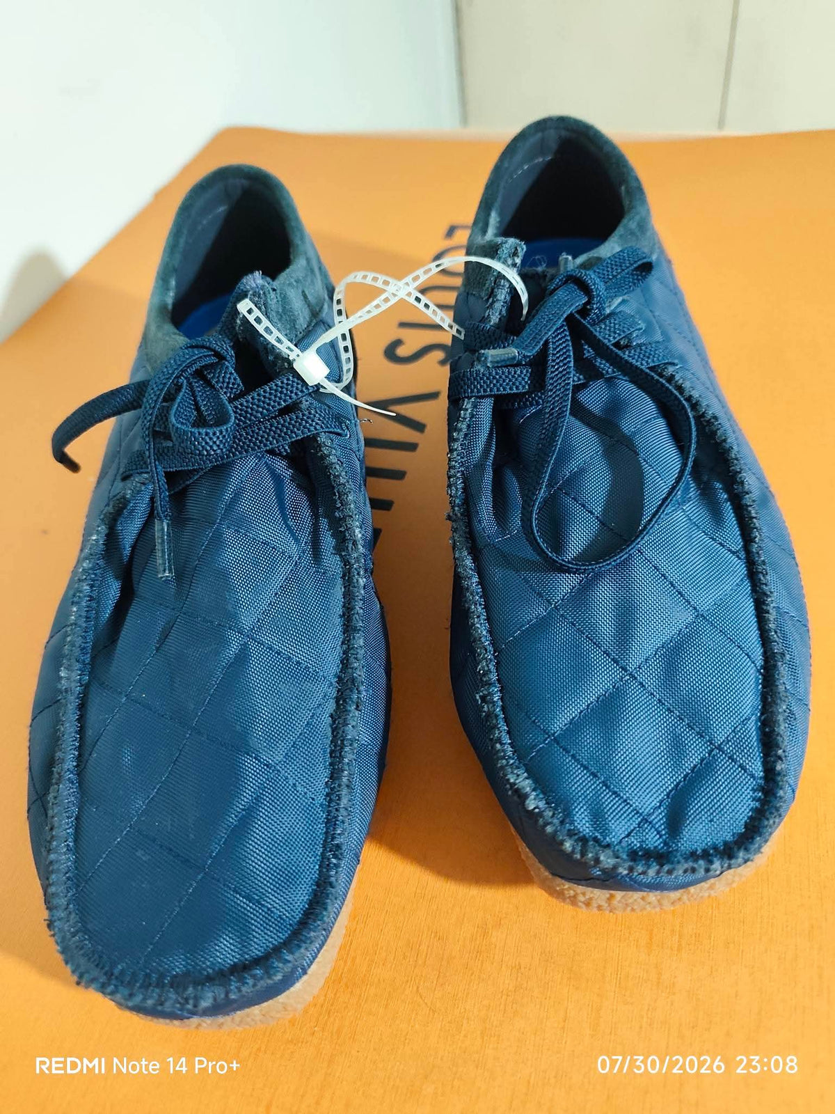 Clarks Collection Extreme Comfort Quilted Navy Wallabee / Moc Shoes