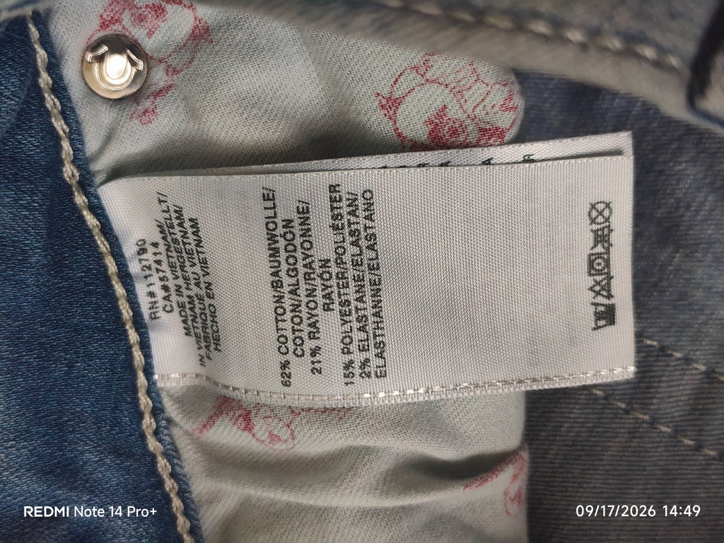 NWOT True Religion Curvy Skinny Denim Jeans - Rhinestone Horseshoe Pockets (Size 29)