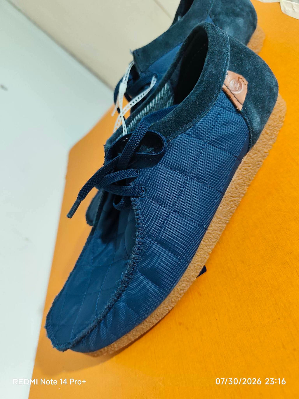 Clarks Collection Extreme Comfort Quilted Navy Wallabee / Moc Shoes