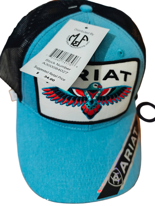Ariat Turquoise Thunderbird Embroidered Patch Trucker Hat