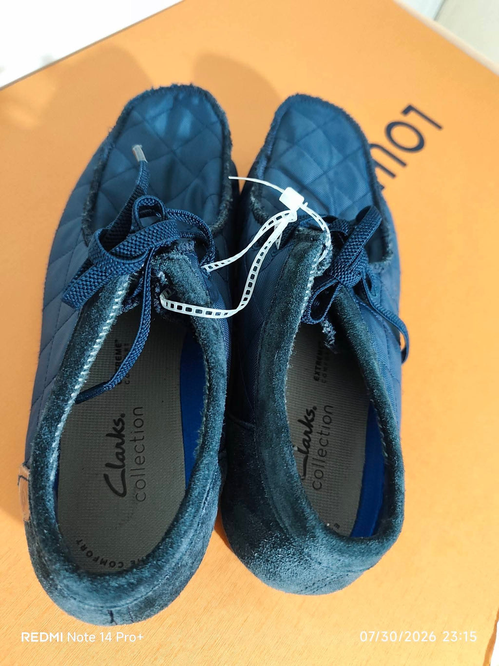 Clarks Collection Extreme Comfort Quilted Navy Wallabee / Moc Shoes